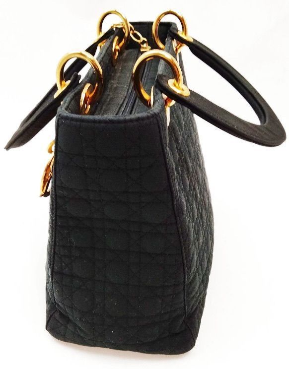 Christian Dior Hand Bag Black Nylon