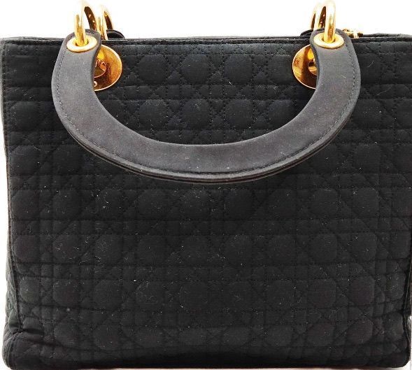 Christian Dior Hand Bag Black Nylon