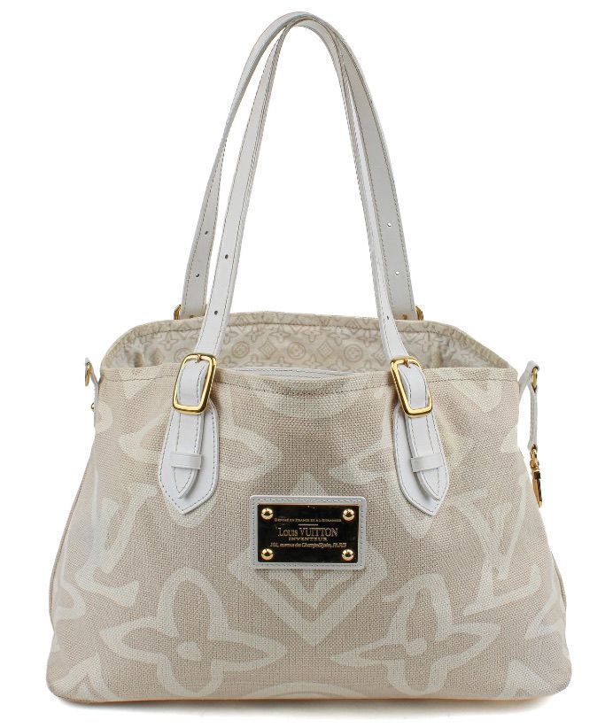 Louis Vuitton Monogram Tahitienne Cabas PM Beige Canvas Tote Bag