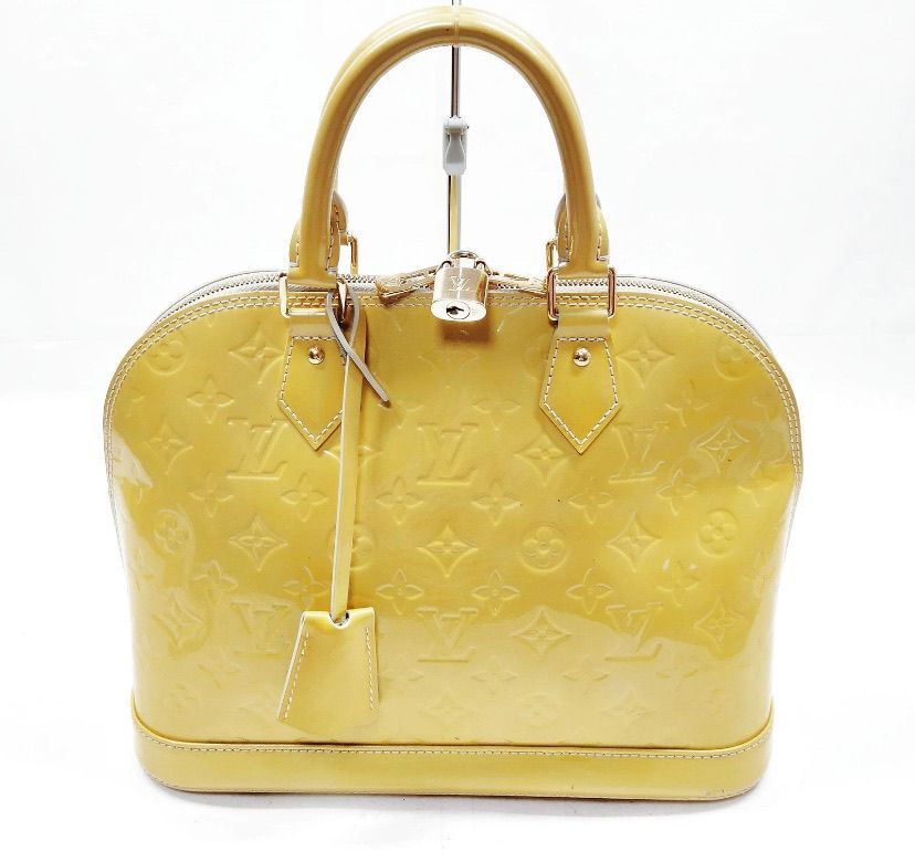 Louis Vuitton LV Hand Bag Alma PM Yellow Vernis