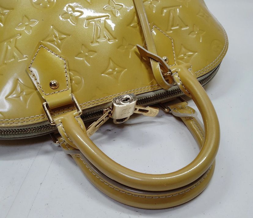 Louis Vuitton LV Hand Bag Alma PM Yellow Vernis