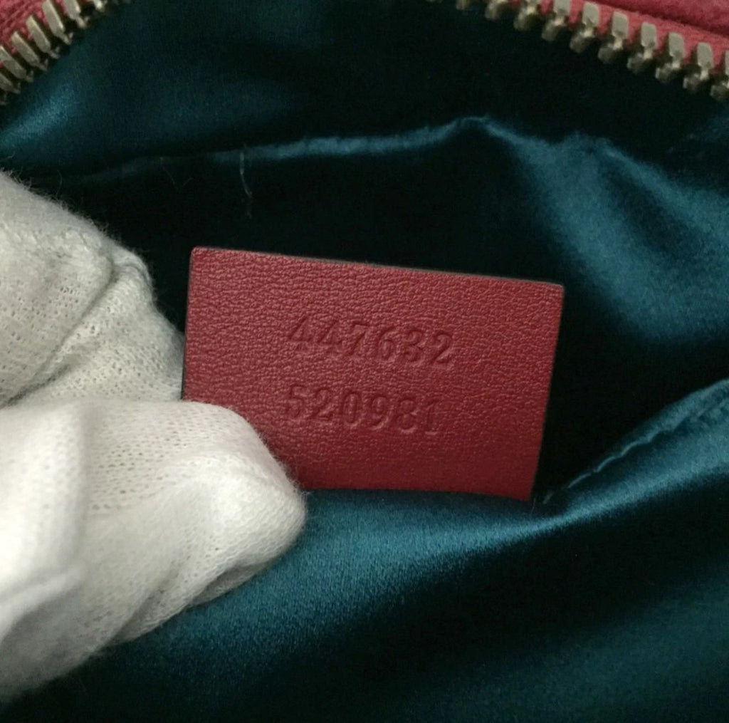 GUCCI GG Marmont Quilted Red Velvet Chain Crossbody Bag