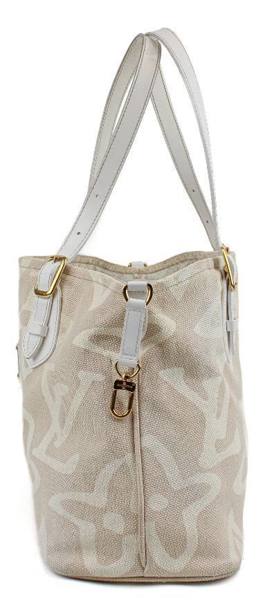 Louis Vuitton Monogram Tahitienne Cabas PM Beige Canvas Tote Bag