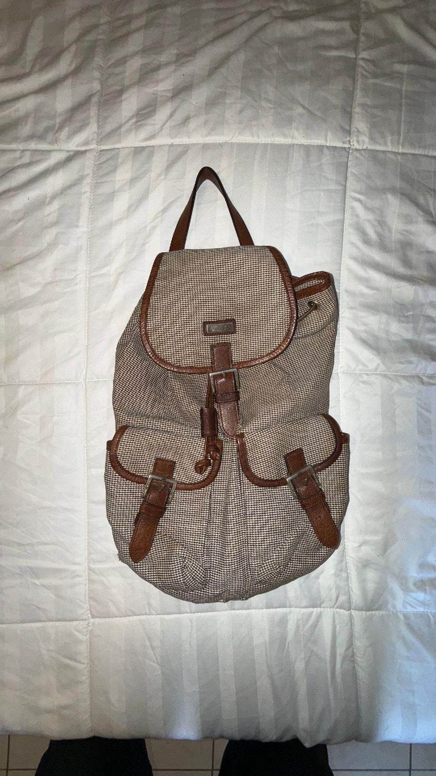 Burberry Backpack with Brown Leather Trim